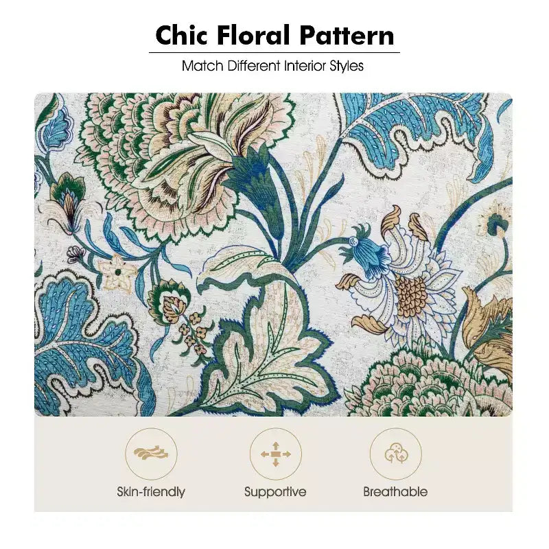 Araceli Traditional Wooden Upholstered Floral Armchair with Wingback and Nailhead Trim| ART OF LIVING DESIGNS