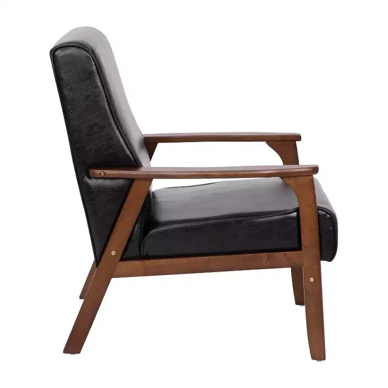 Flash Furniture Langston Commercial Grade Upholstered Mid Century Modern Arm Chair with Wooden Frame and Arms