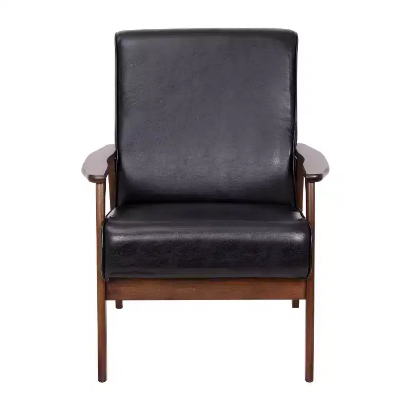 Flash Furniture Langston Commercial Grade Upholstered Mid Century Modern Arm Chair with Wooden Frame and Arms