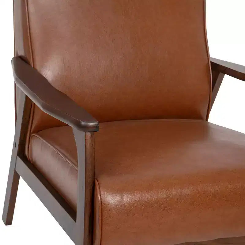 Flash Furniture Langston Commercial Grade Upholstered Mid Century Modern Arm Chair with Wooden Frame and Arms