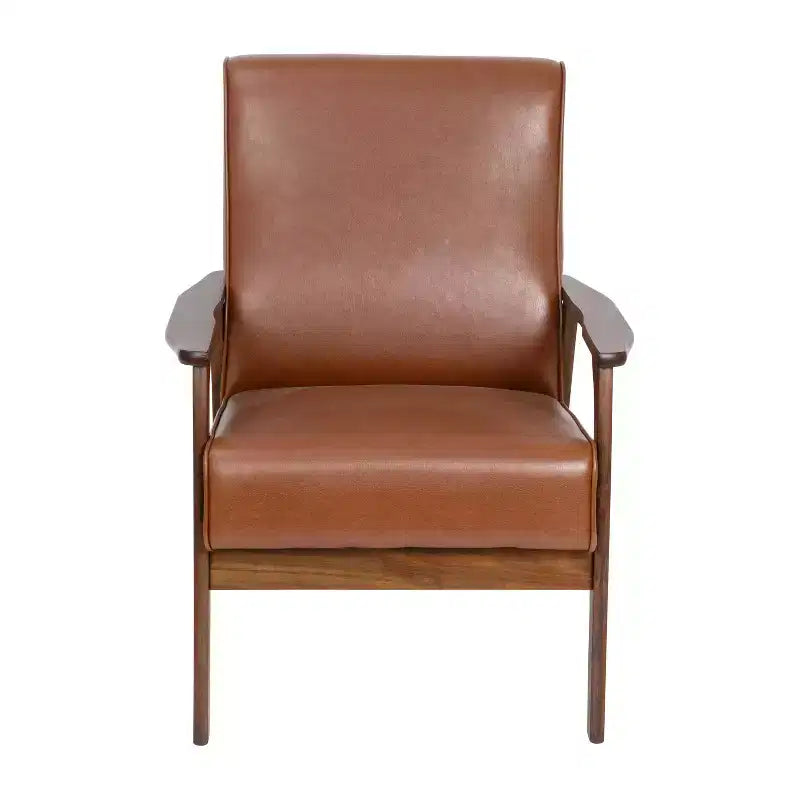 Flash Furniture Langston Commercial Grade Upholstered Mid Century Modern Arm Chair with Wooden Frame and Arms