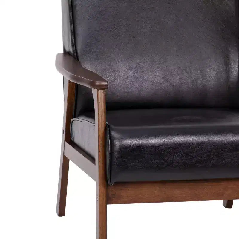 Flash Furniture Langston Commercial Grade Upholstered Mid Century Modern Arm Chair with Wooden Frame and Arms