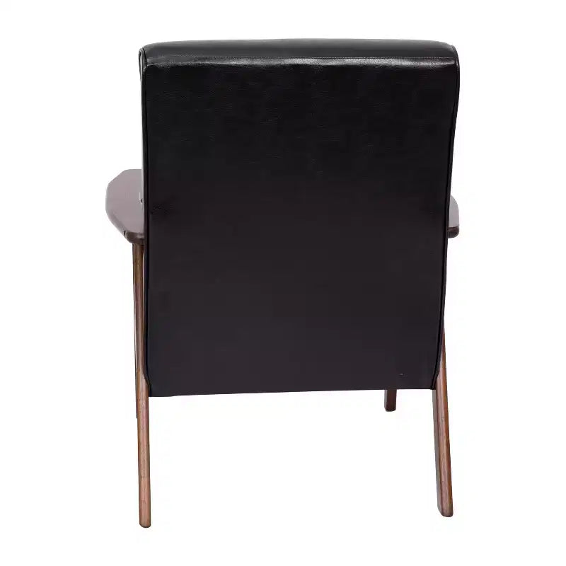 Flash Furniture Langston Commercial Grade Upholstered Mid Century Modern Arm Chair with Wooden Frame and Arms