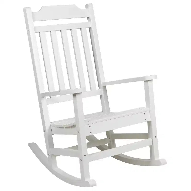 Emma et Oliver – Lot de 2 chaises berçantes d'intérieur/extérieur en polyrésine avec table d'appoint