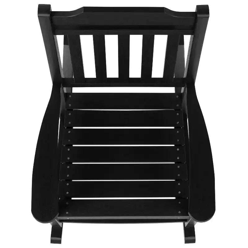 Emma et Oliver – Lot de 2 chaises berçantes d'intérieur/extérieur en polyrésine avec table d'appoint