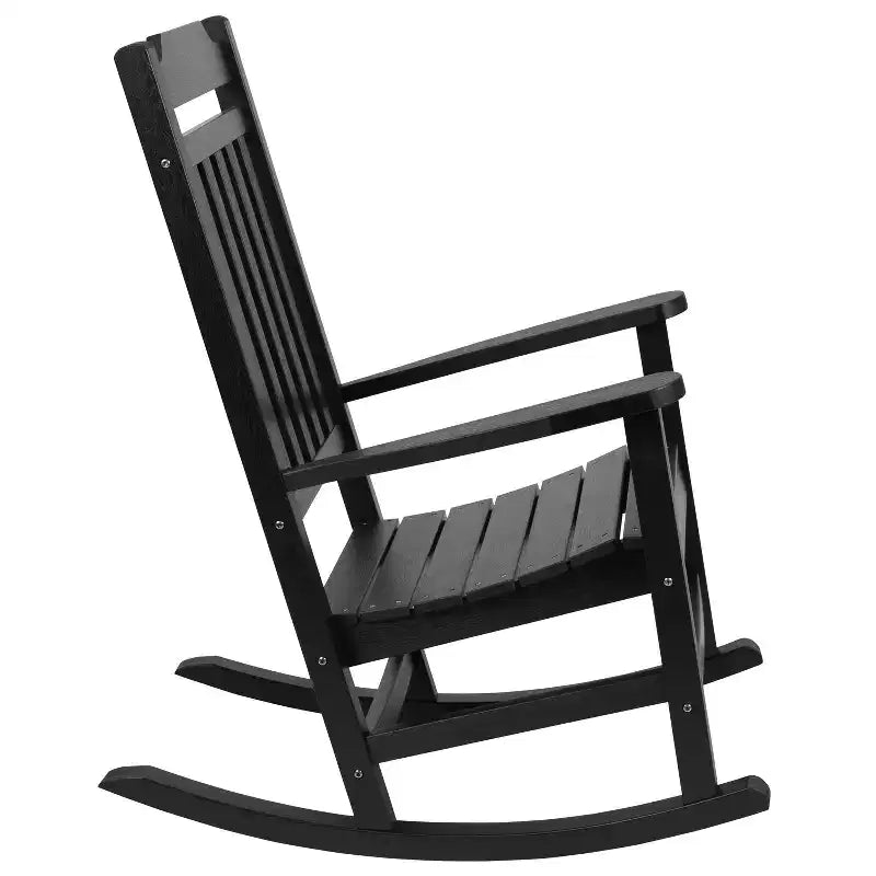 Emma et Oliver – Lot de 2 chaises berçantes d'intérieur/extérieur en polyrésine avec table d'appoint