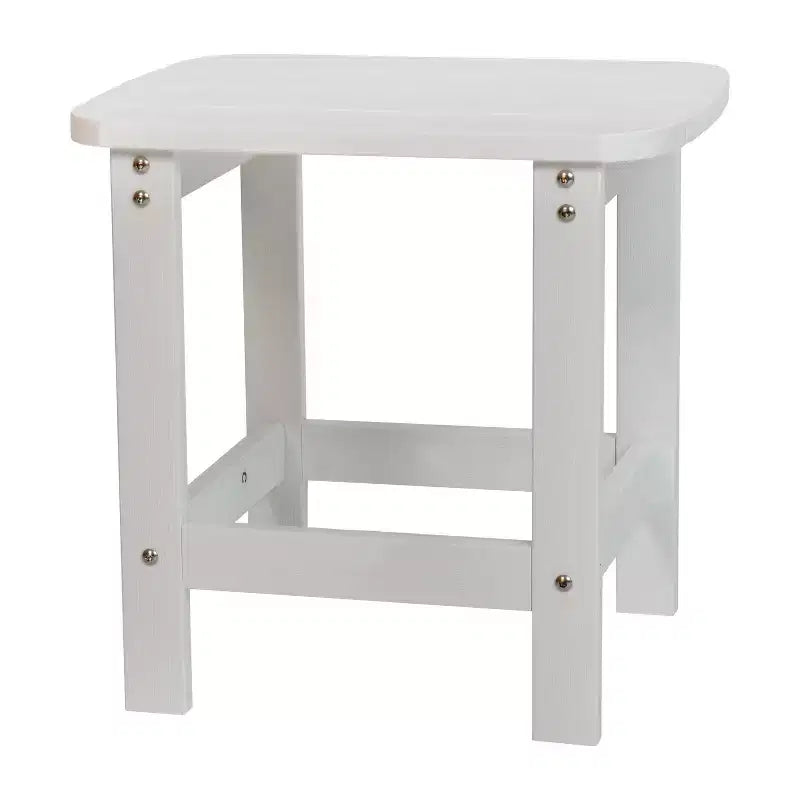 Emma et Oliver – Lot de 2 chaises berçantes d'intérieur/extérieur en polyrésine avec table d'appoint
