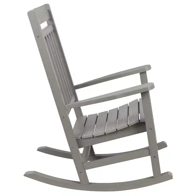Emma et Oliver – Lot de 2 chaises berçantes d'intérieur/extérieur en polyrésine avec table d'appoint