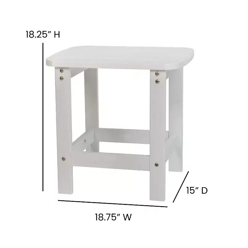 Emma et Oliver – Lot de 2 chaises berçantes d'intérieur/extérieur en polyrésine avec table d'appoint