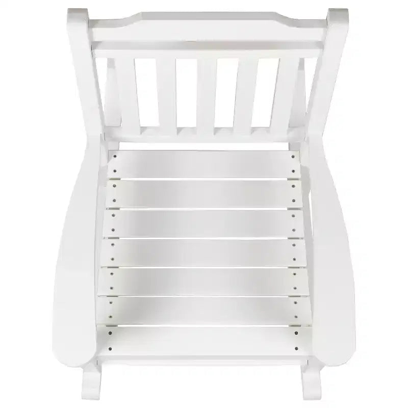 Emma et Oliver – Lot de 2 chaises berçantes d'intérieur/extérieur en polyrésine avec table d'appoint