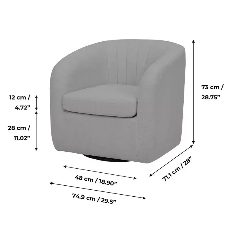 Fauteuil pivotant Monroe en fausse fourrure 28,75 po - Teamson Home
