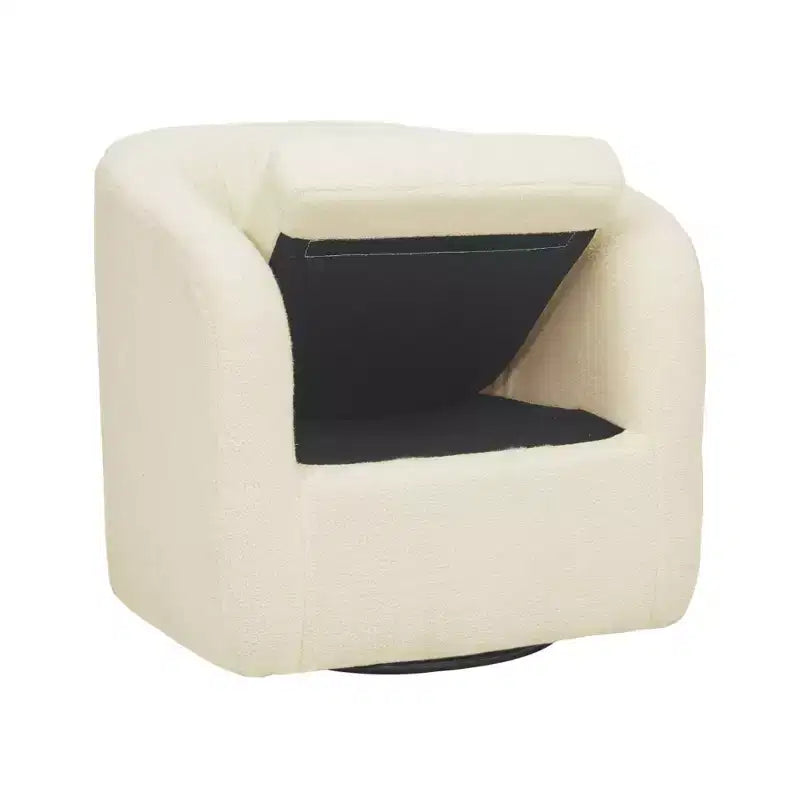 Fauteuil pivotant Monroe en fausse fourrure 28,75 po - Teamson Home
