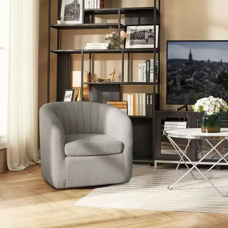 Fauteuil pivotant Monroe en fausse fourrure 28,75 po - Teamson Home