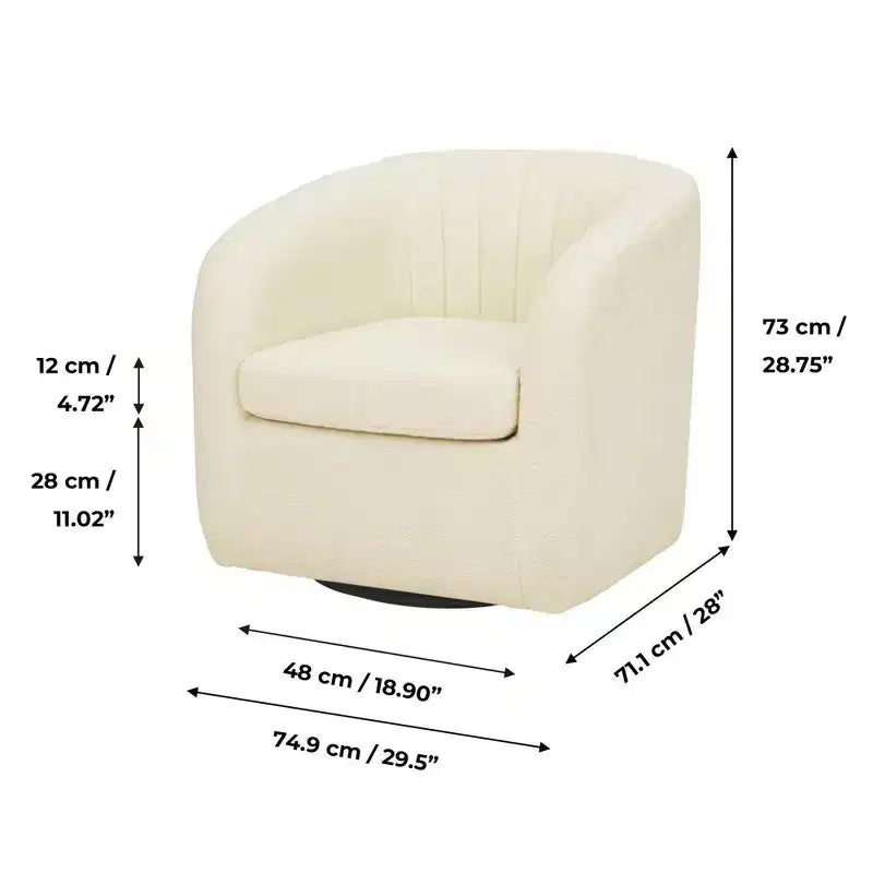 Fauteuil pivotant Monroe en fausse fourrure 28,75 po - Teamson Home