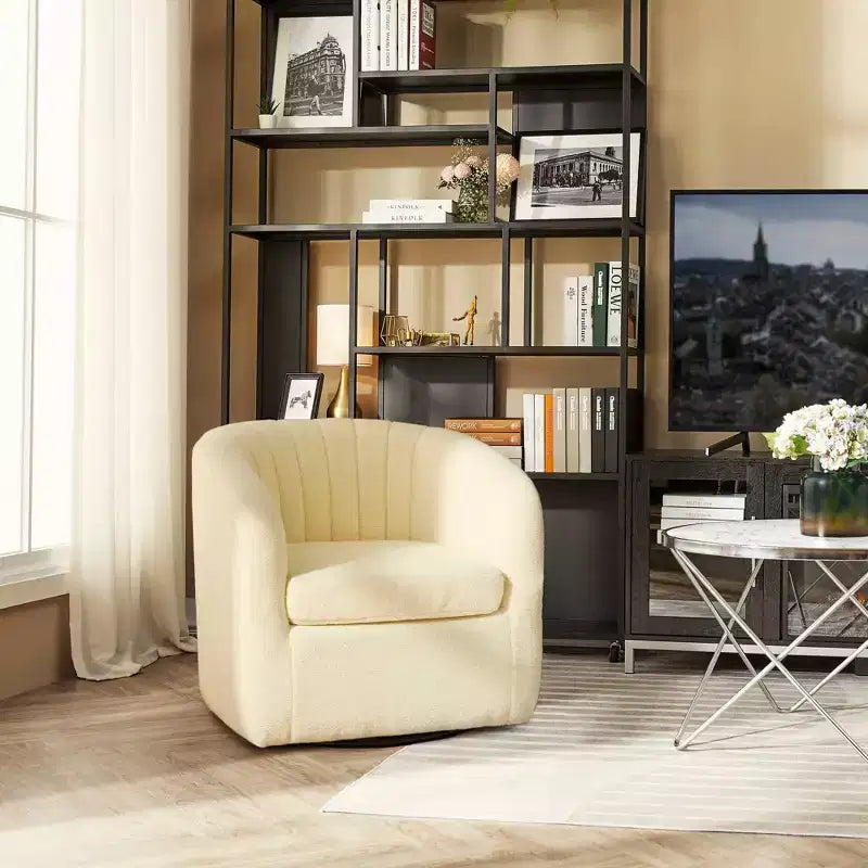 Fauteuil pivotant Monroe en fausse fourrure 28,75 po - Teamson Home