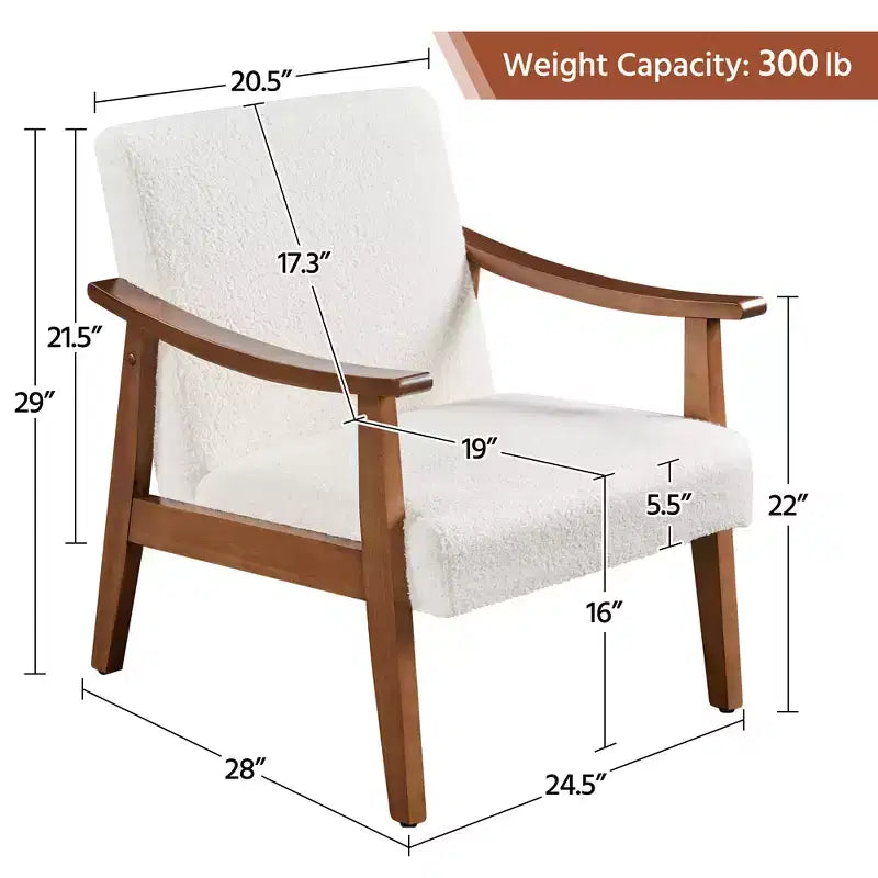 Yaheetech Modern Faux Leather Upholstered Armchair Accent Chair with Solid Wood Legs