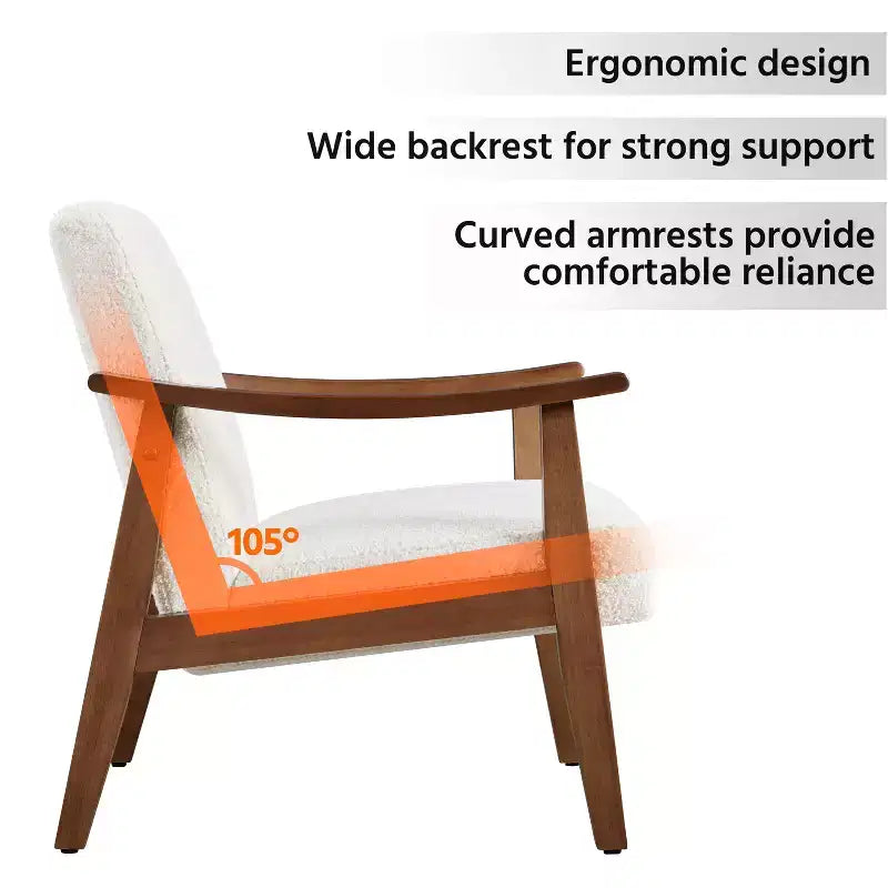 Yaheetech Modern Faux Leather Upholstered Armchair Accent Chair with Solid Wood Legs