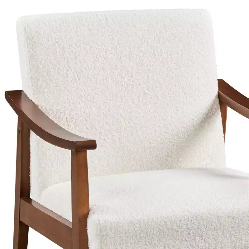 Yaheetech Modern Faux Leather Upholstered Armchair Accent Chair with Solid Wood Legs