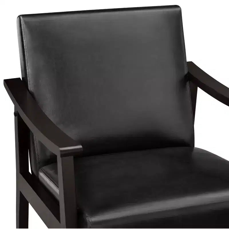 Yaheetech Modern Faux Leather Upholstered Armchair Accent Chair with Solid Wood Legs