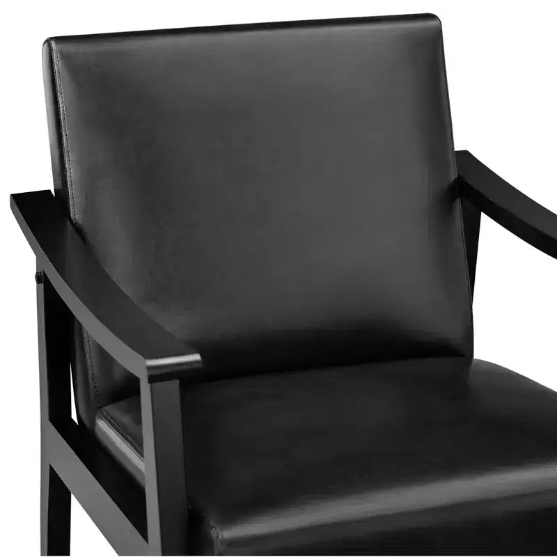 Yaheetech Modern Faux Leather Upholstered Armchair Accent Chair with Solid Wood Legs
