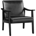 Yaheetech Modern Faux Leather Upholstered Armchair Accent Chair with Solid Wood Legs