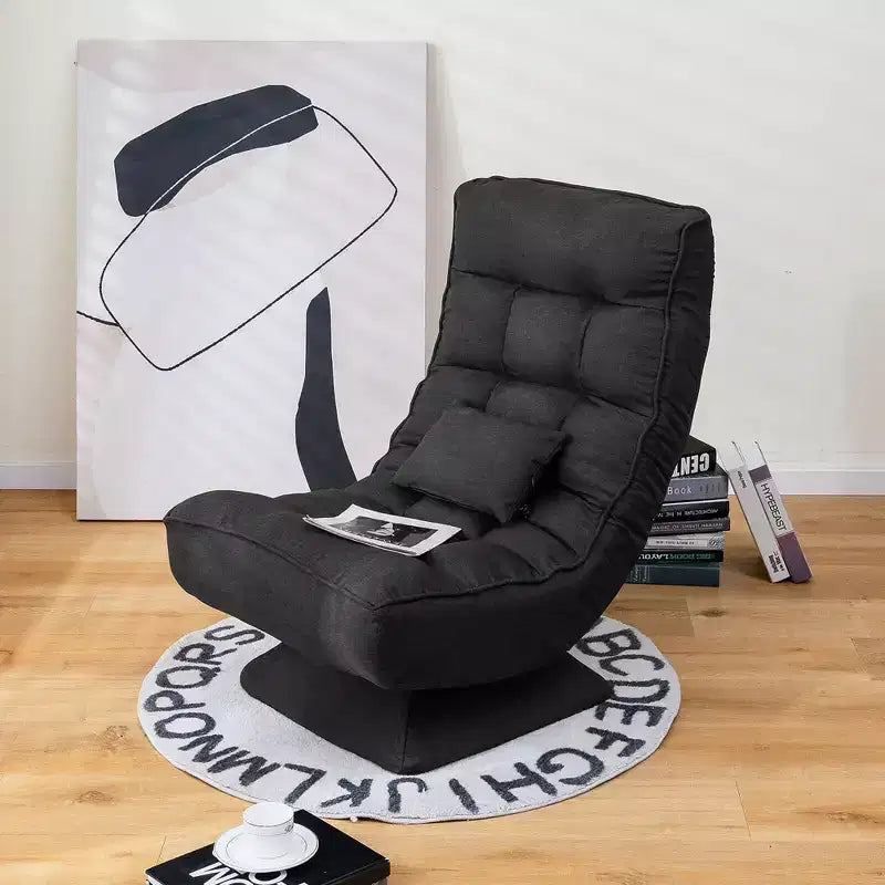 Chaise de sol pivotante à 360° Costway, chaise paresseuse réglable sur 5 niveaux avec oreiller de massage gris/noir/marron