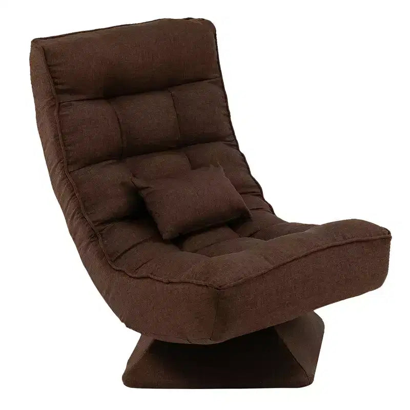 Chaise de sol pivotante à 360° Costway, chaise paresseuse réglable sur 5 niveaux avec oreiller de massage gris/noir/marron
