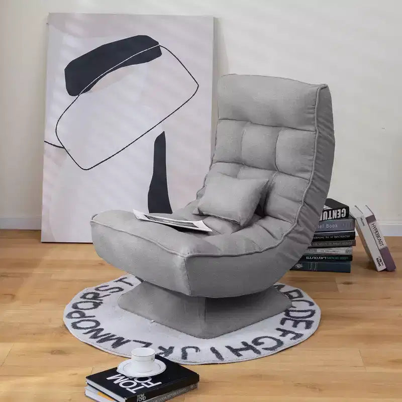 Chaise de sol pivotante à 360° Costway, chaise paresseuse réglable sur 5 niveaux avec oreiller de massage gris/noir/marron