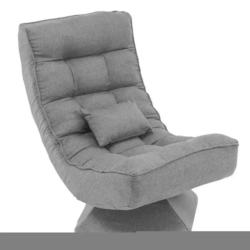 Chaise de sol pivotante à 360° Costway, chaise paresseuse réglable sur 5 niveaux avec oreiller de massage gris/noir/marron