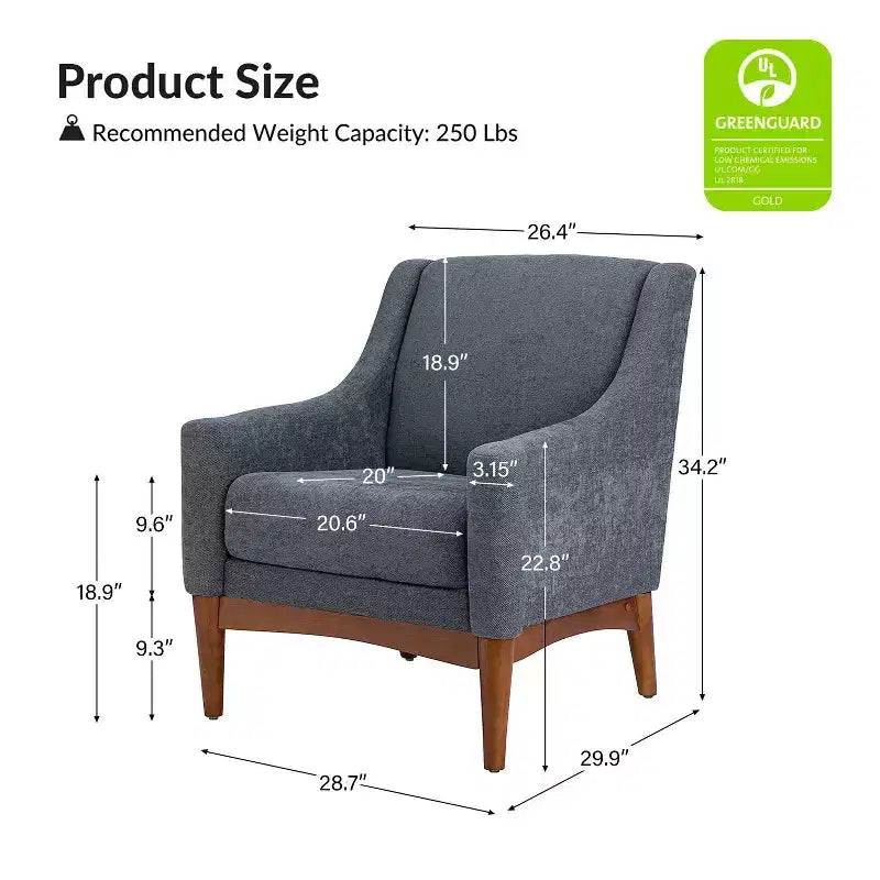 Set of 2 Gerard Mid-century Modern Style Armchair with Sloped Arms| ART OF LIVING DESIGNS