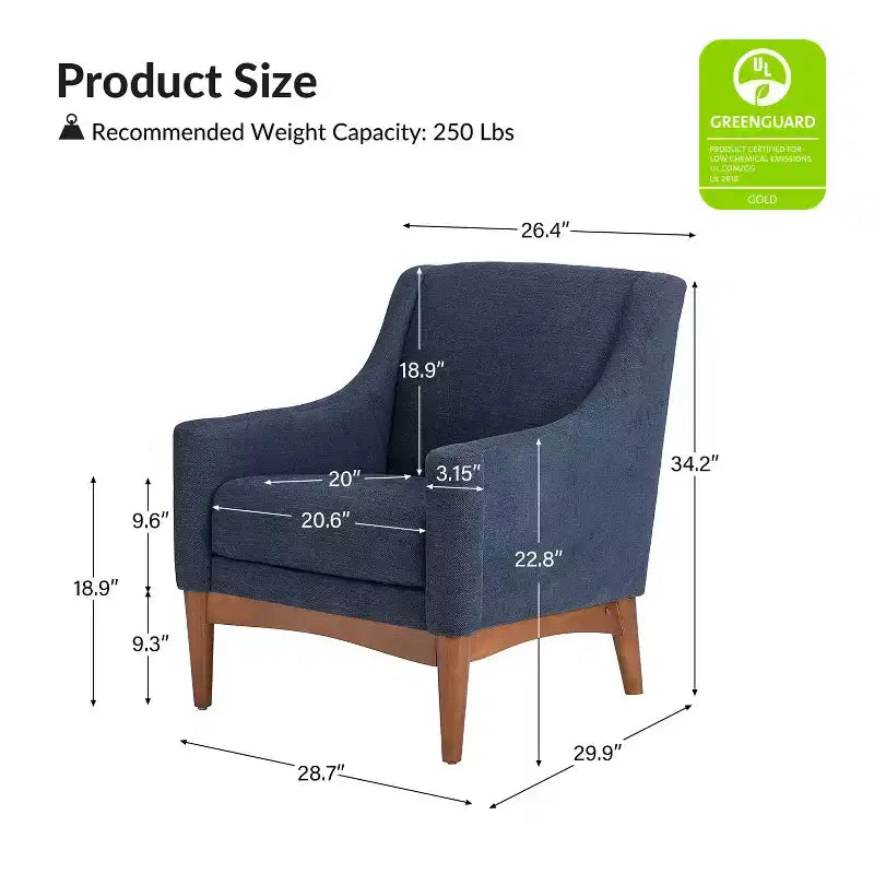 Set of 2 Gerard Mid-century Modern Style Armchair with Sloped Arms| ART OF LIVING DESIGNS