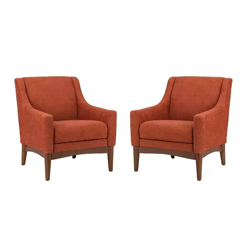 Set of 2 Gerard Mid-century Modern Style Armchair with Sloped Arms| ART OF LIVING DESIGNS