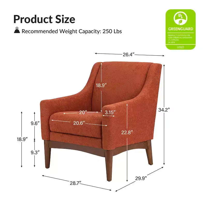 Set of 2 Gerard Mid-century Modern Style Armchair with Sloped Arms| ART OF LIVING DESIGNS