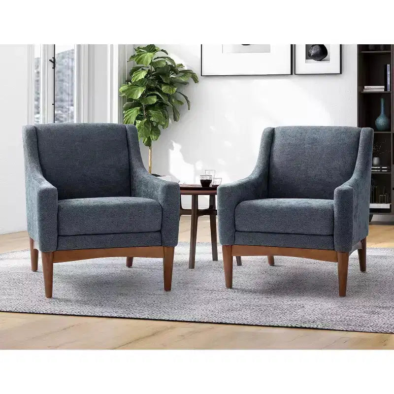 Set of 2 Gerard Mid-century Modern Style Armchair with Sloped Arms| ART OF LIVING DESIGNS