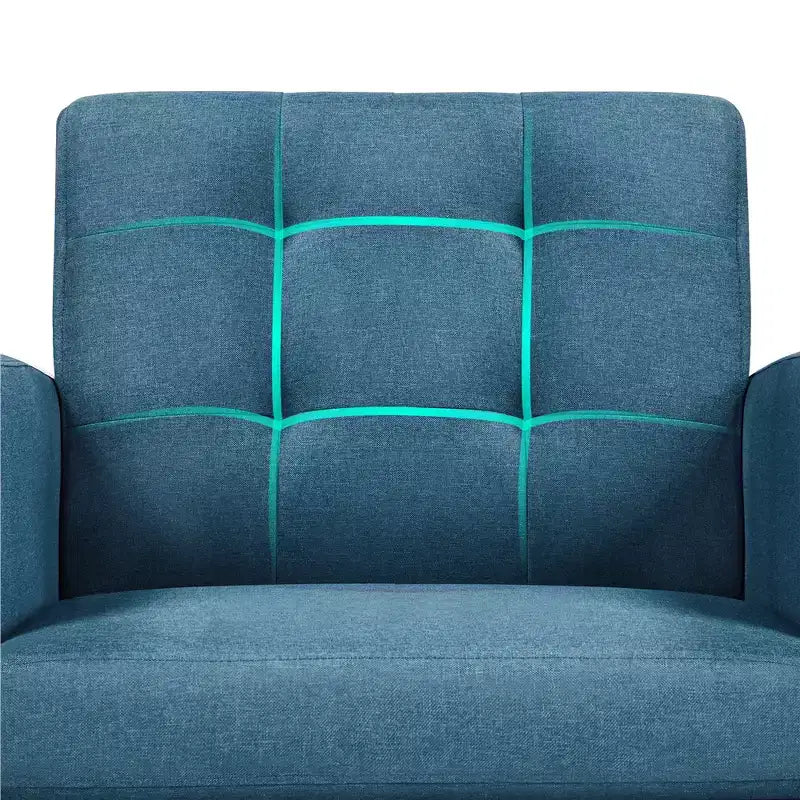 Yaheetech Modern Armchair Accent Chair Fabric Tufted with Rubber Wooden Leg