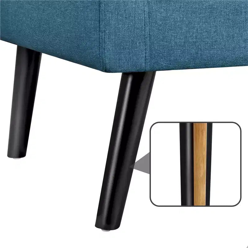 Yaheetech Modern Armchair Accent Chair Fabric Tufted with Rubber Wooden Leg