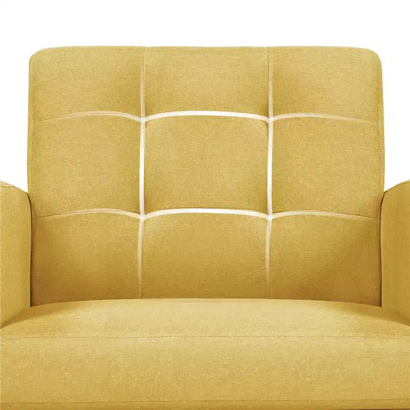Yaheetech Modern Armchair Accent Chair Fabric Tufted with Rubber Wooden Leg