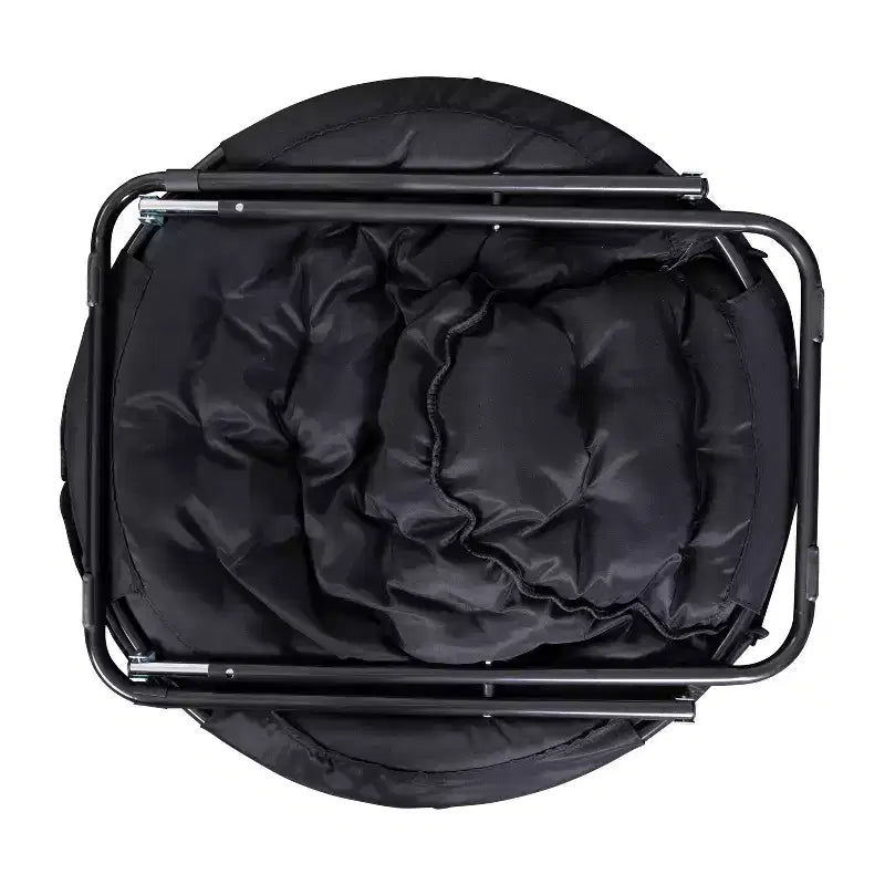 Emma and Oliver Oversize Folding Saucer Chair with Cozy Faux Fur Cushion and Metal Frame for Dorms, Bedrooms, Apartments and More
