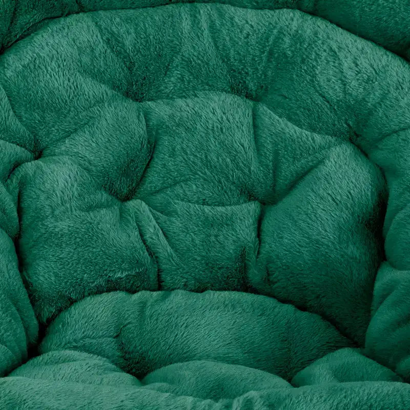 Emma and Oliver Oversize Folding Saucer Chair with Cozy Faux Fur Cushion and Metal Frame for Dorms, Bedrooms, Apartments and More
