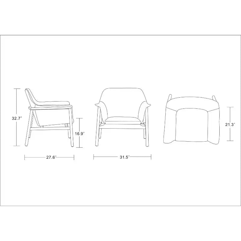 Set of 2 Miller Linen Weave Accent Chairs - Manhattan Comfort
