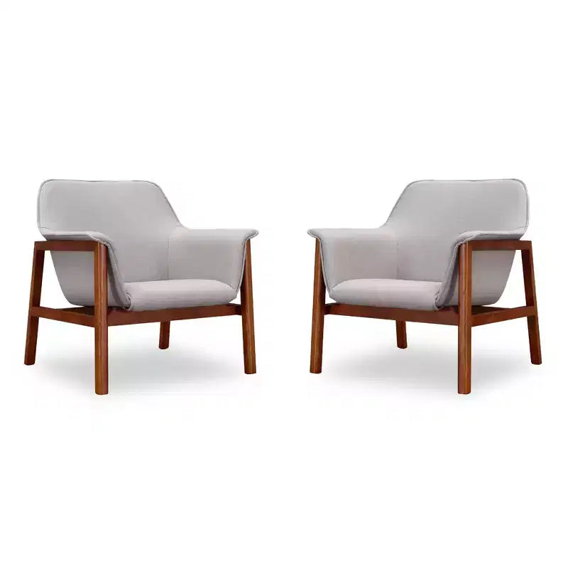 Set of 2 Miller Linen Weave Accent Chairs - Manhattan Comfort