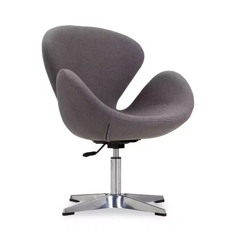Set of 2 Raspberry Faux Leather Adjustable Swivel Chairs - Manhattan Comfort