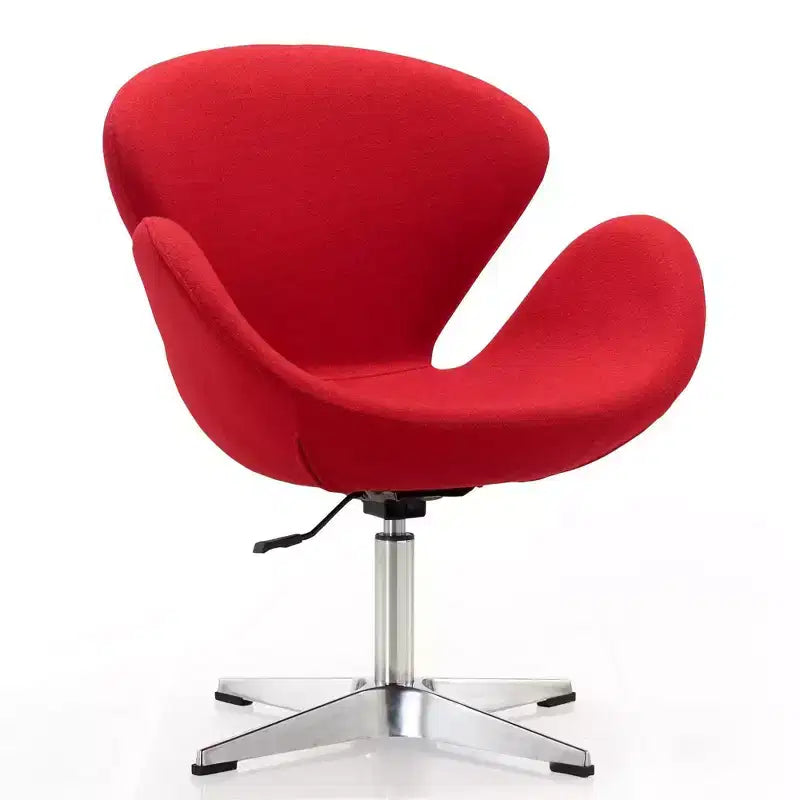 Set of 2 Raspberry Faux Leather Adjustable Swivel Chairs - Manhattan Comfort