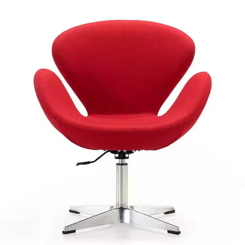Set of 2 Raspberry Faux Leather Adjustable Swivel Chairs - Manhattan Comfort