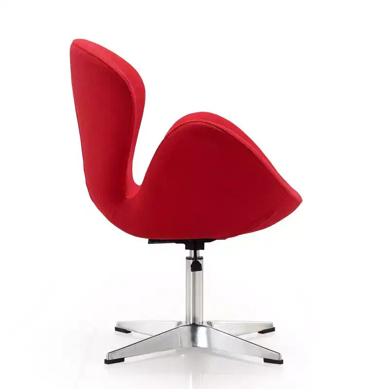 Set of 2 Raspberry Faux Leather Adjustable Swivel Chairs - Manhattan Comfort
