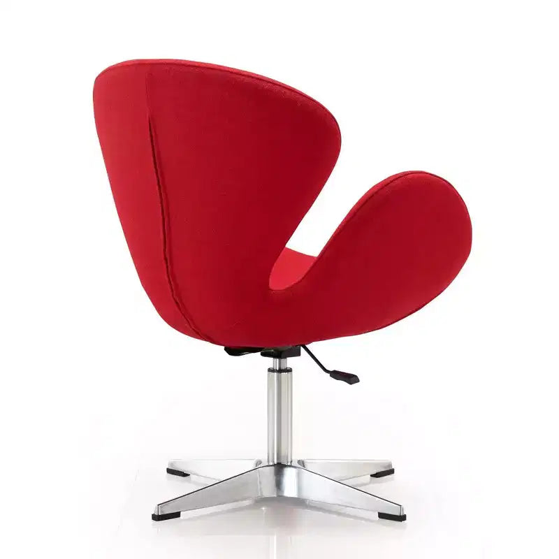 Set of 2 Raspberry Faux Leather Adjustable Swivel Chairs - Manhattan Comfort