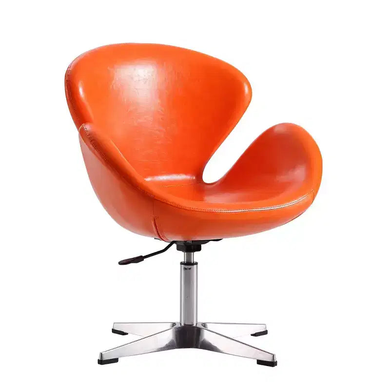 Set of 2 Raspberry Faux Leather Adjustable Swivel Chairs - Manhattan Comfort