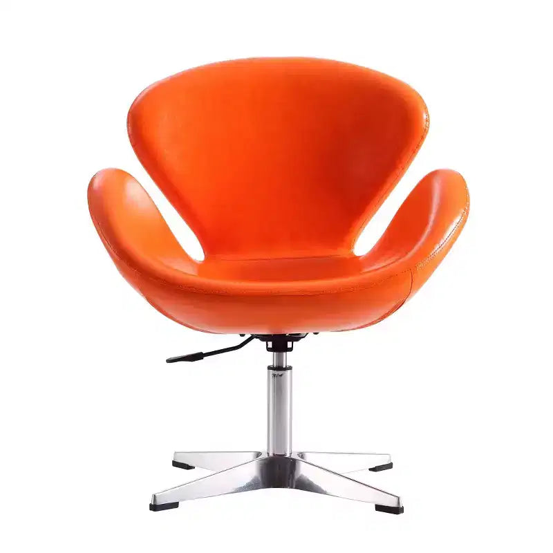 Set of 2 Raspberry Faux Leather Adjustable Swivel Chairs - Manhattan Comfort