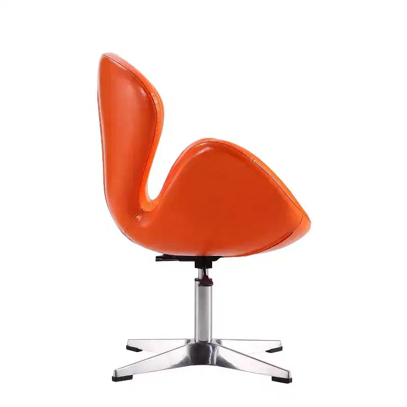 Set of 2 Raspberry Faux Leather Adjustable Swivel Chairs - Manhattan Comfort