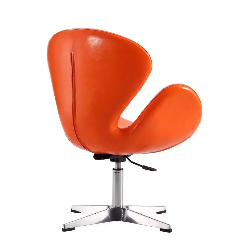 Set of 2 Raspberry Faux Leather Adjustable Swivel Chairs - Manhattan Comfort